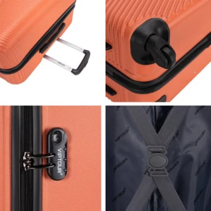 VIPTOUR ABS Hard Side 4 Piece Spinner Luggage Set Reddish Orange VT-A390