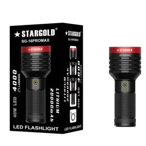 STARGOLD High Power 40W LED Flashlight SG-16PRO MAX Rechargeable Torch