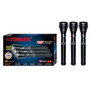 STARLITE Zoom Light 3x2SC Combo Rechargeable Flashlight Set SL-FL210