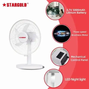 STARGOLD Rechargeable Fan 2 in 1 10" SG-4062 Portable Battery Operated Fan