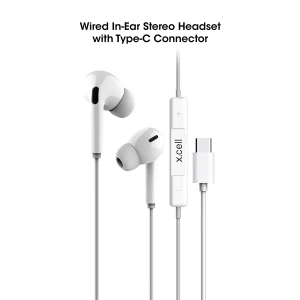 XL Stereo Wired USB-C In-Ear Headset White | XL-HS-103C-WHI