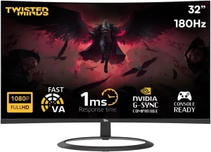 Twisted Minds 32 Inch Curved Gaming Monitor 180Hz 1ms FHD TM32CFHD180VA