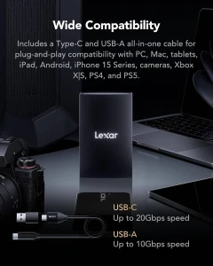 LEXAR Armor 700 Portable SSD 1TB 2000MB/s USB 3.2 Gen 2x2 LAR700X001T RNBNG