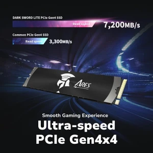 ARES Dark Sword Lite 1TB PCIe Gen4 NVMe M.2 SSD Gen4x4 NVMe 1.4