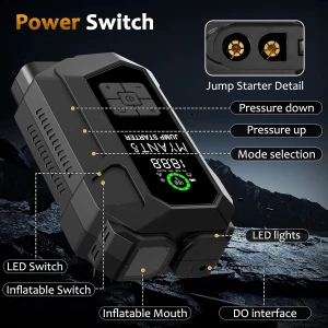 Car Jump Starter and Air Inflator HJ101 Portable Emergency Car Battery Booster