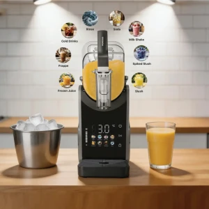 Porodo 2-in-1 Slushie and Ice Cream Maker with Cooling Control Display 5016