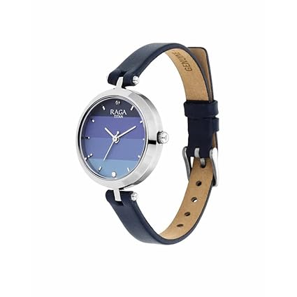 Titan Raga Viva Blue Dial Analog Leather Strap Watch for Women
