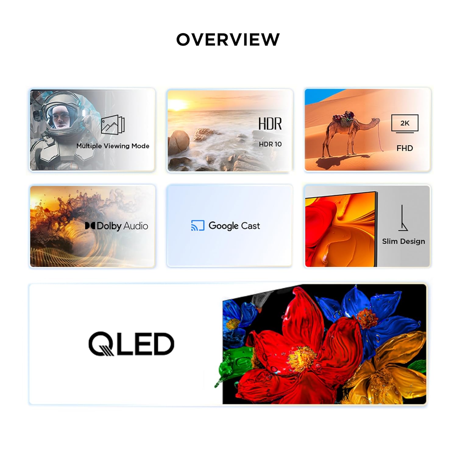 TCL 43 Inch Google TV UHD HDR10 2K Smart TV