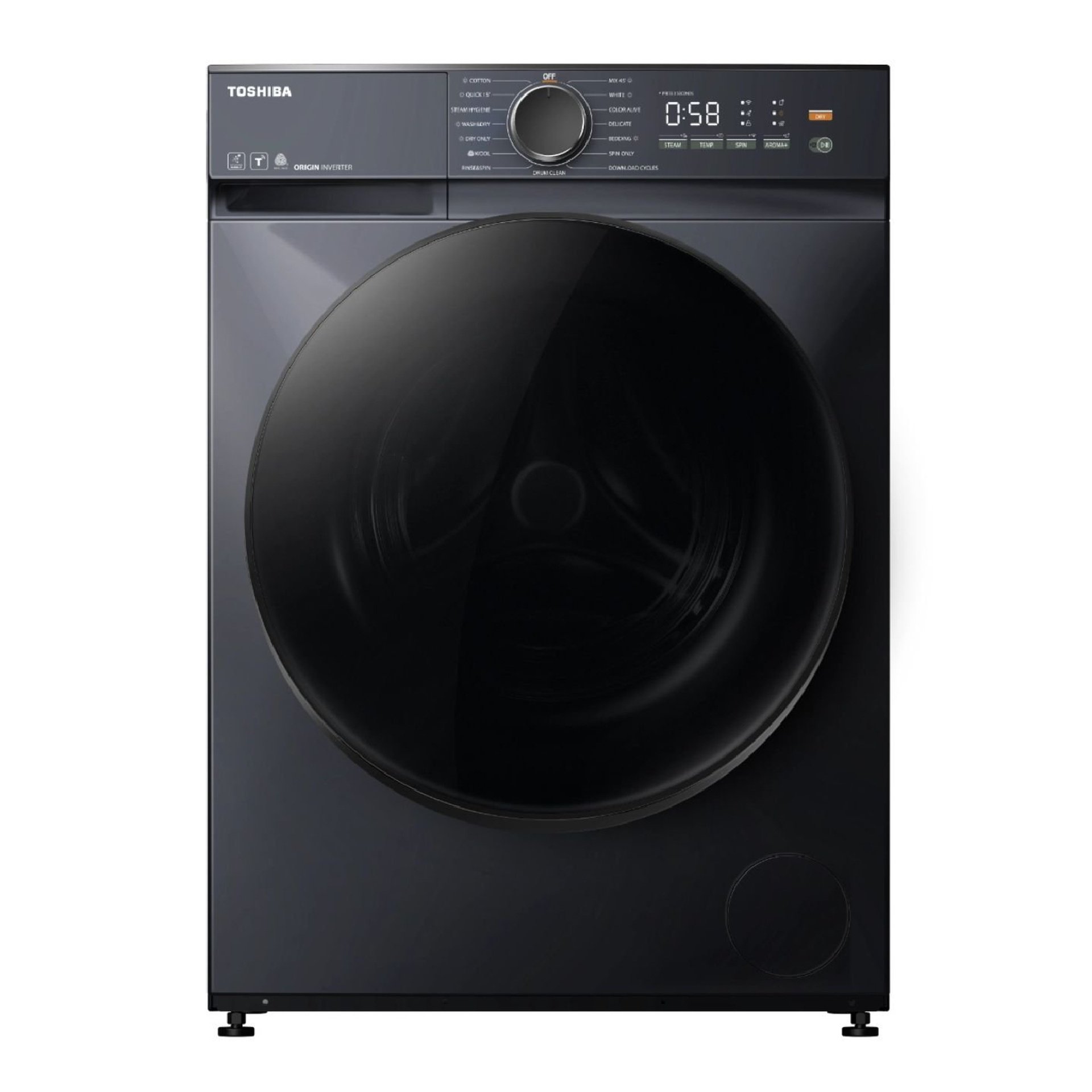 Toshiba Front Load Washing Machine 8KG – 1400 RPM, Grey | TW-T21BU90UWB(MG)