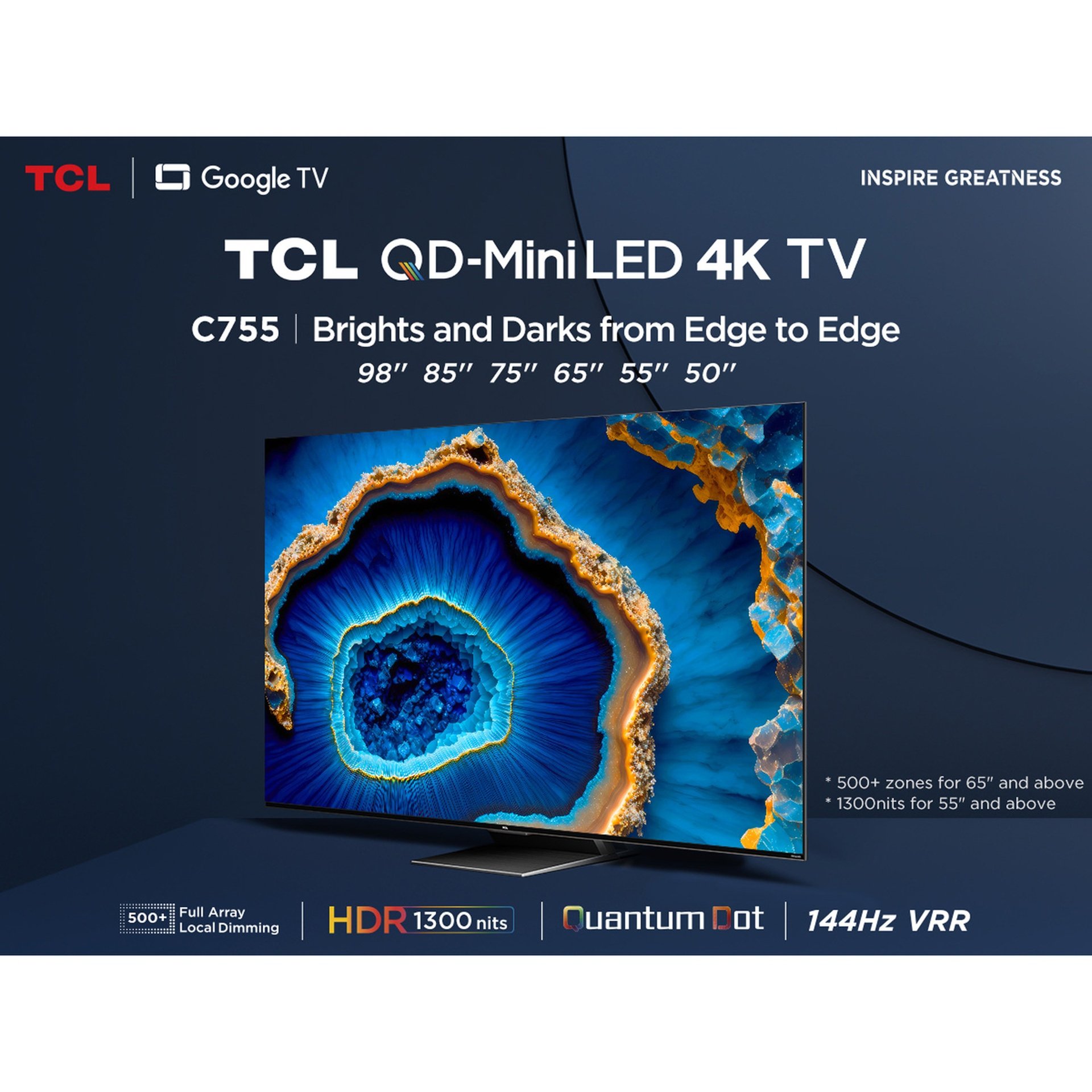 TCL 98" QD-Mini LED 98C755 | Google TV | 144Hz Game Master 2.0 | HDR10+ | IMAX Enhanced