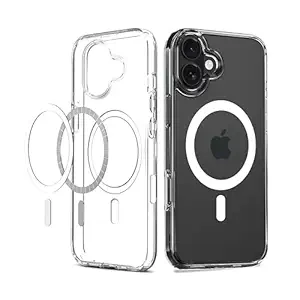 MagSafe Case for iPhone 16 Plus – Transparent Magnetic Shockproof Back Cover