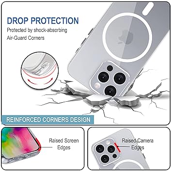 MagSafe Case for iPhone 16 Pro Max (Local) – Transparent Magnetic Shockproof Back Cover