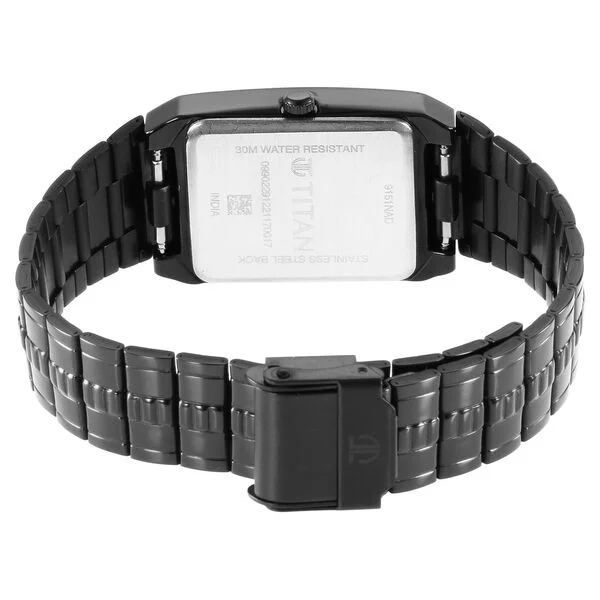 Titan Karishma Black Dial Brass Strap Watch 9151NM01