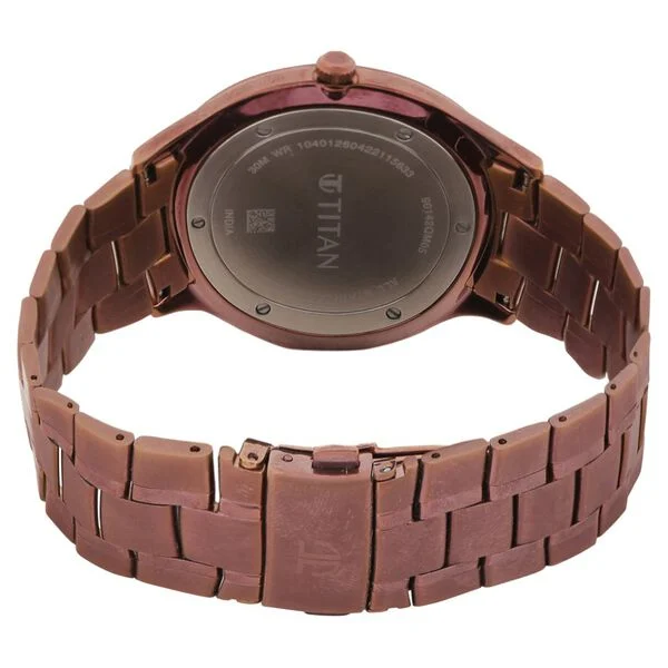 Titan Brown Dial Analog with Day & Date Watch for Men 90142QM05