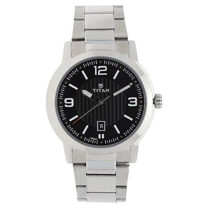 Titan Black Dial Analog Watch for Men 1730SM02