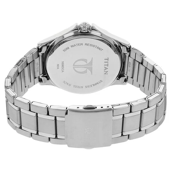 Titan Black Dial Metal Strap Watch 1698SM01