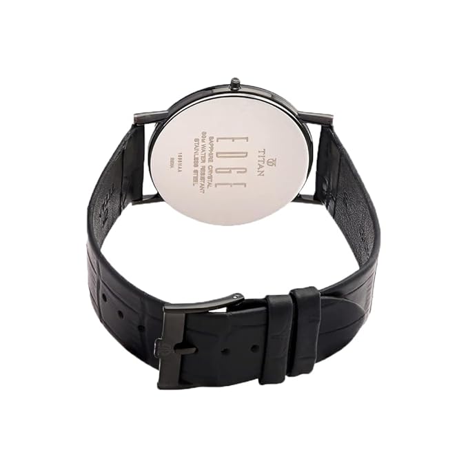 Titan Black Dial Leather Strap Watch 1595NL01