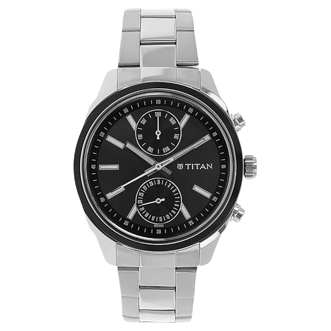Titan Black Dial Multifunction Watch 1733KM01