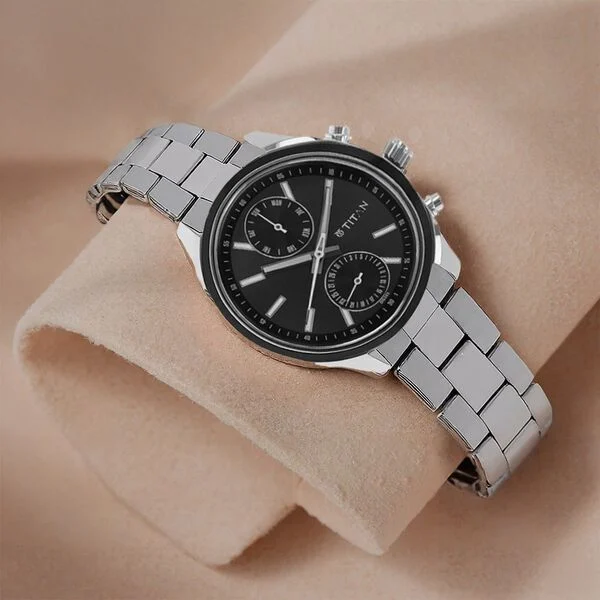 Titan Black Dial Multifunction Watch 1733KM01
