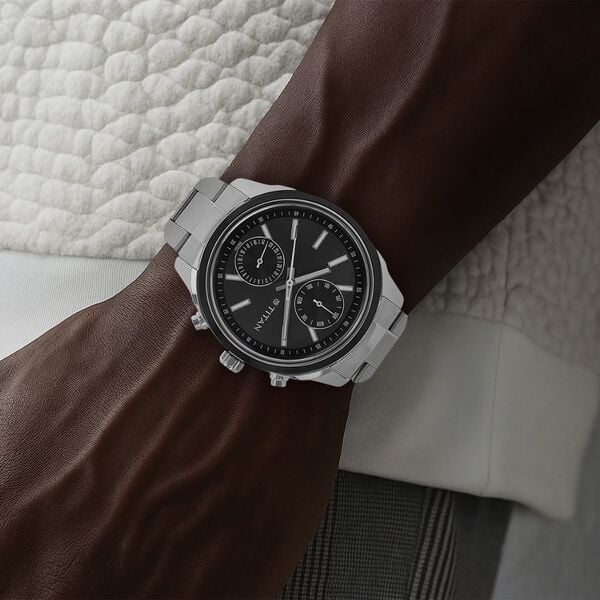 Titan Black Dial Multifunction Watch 1733KM01