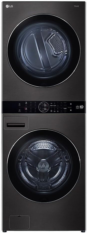 LG WashTower 19/16Kg W1S1CVK2EHM Black Steel | AI DD • TurboWash 360 • Steam+ • Smart Pairing