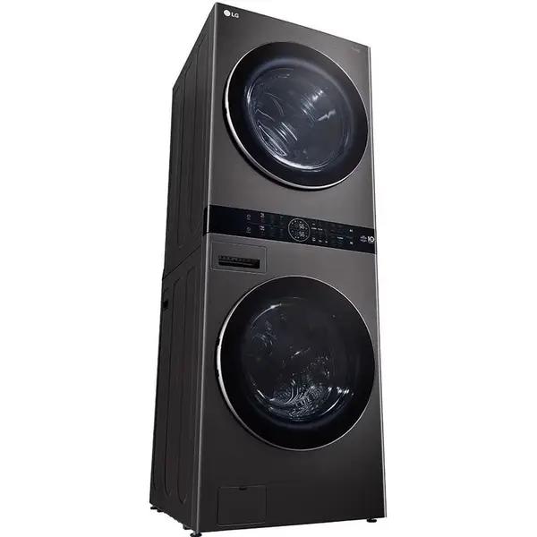 LG WashTower 19/16Kg W1S1CVK2EHM Black Steel | AI DD • TurboWash 360 • Steam+ • Smart Pairing