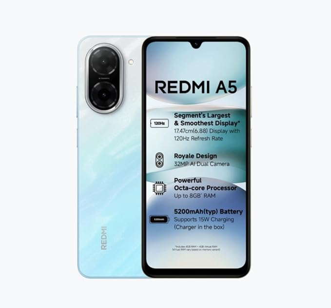 Redmi A5 4GB 128GB Ocean Blue | 6.88-inch HD+ Display | Xiaomi Qatar