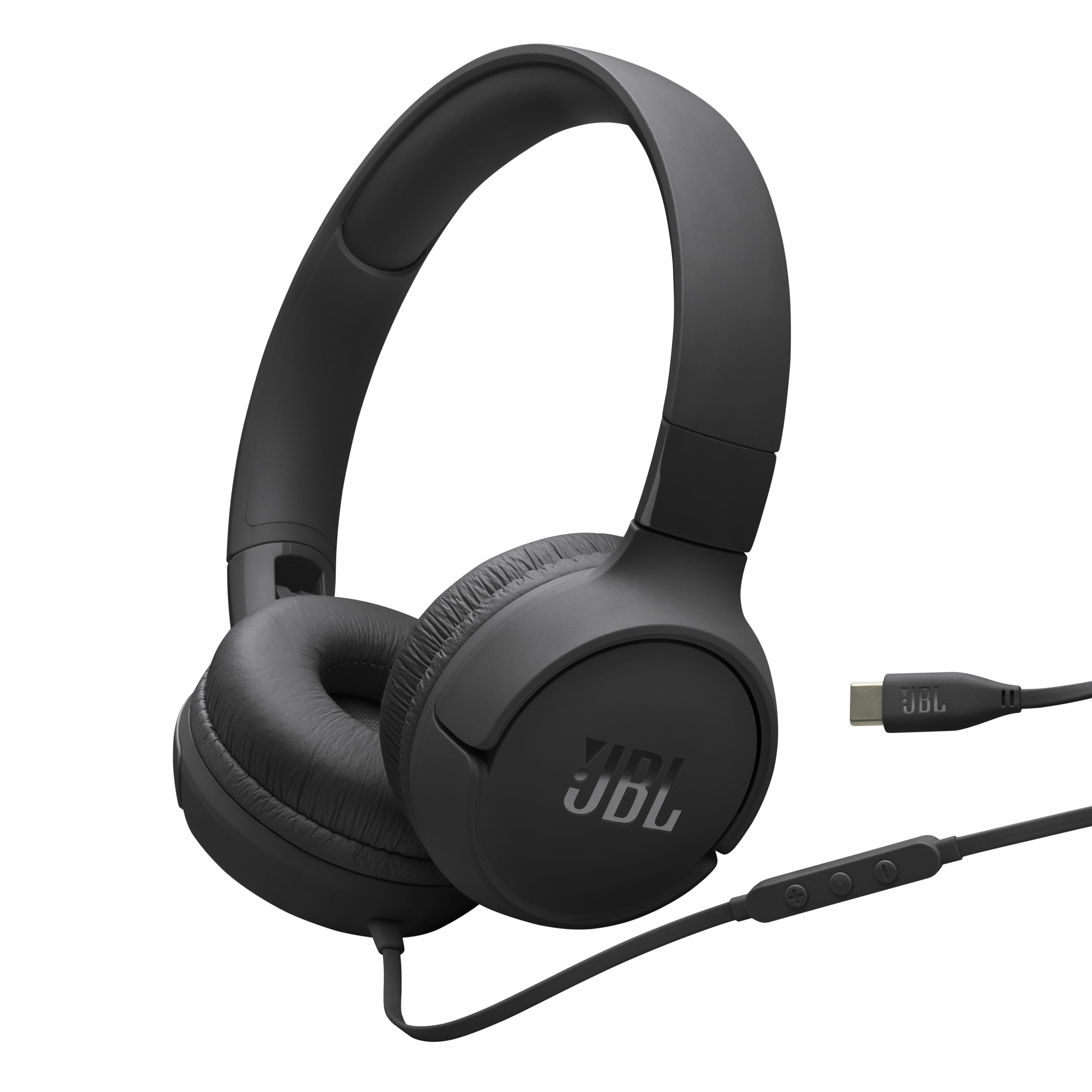 JBL T520C USB-C Black Hi-Res Wired On-Ear Headphones with Mic