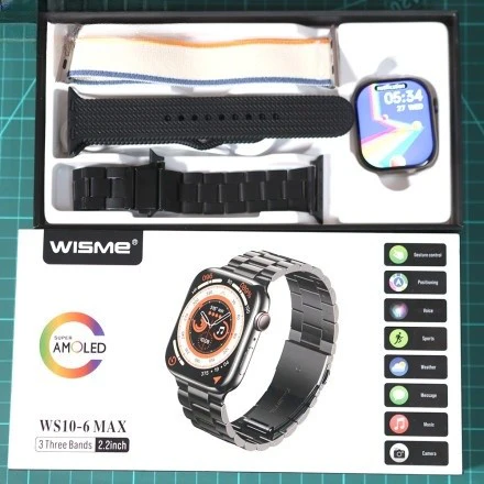 WISME WS10-6 MAX Smart Watch with 2.02" HD Display, Bluetooth Calling & Fitness Tracking