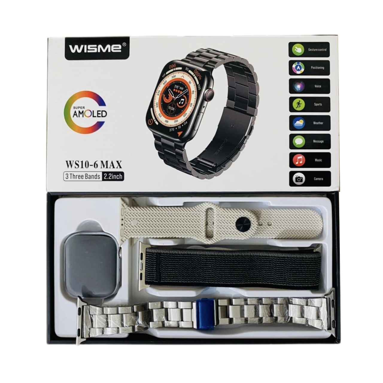 WISME WS10-6 MAX Smart Watch with 2.02" HD Display, Bluetooth Calling & Fitness Tracking