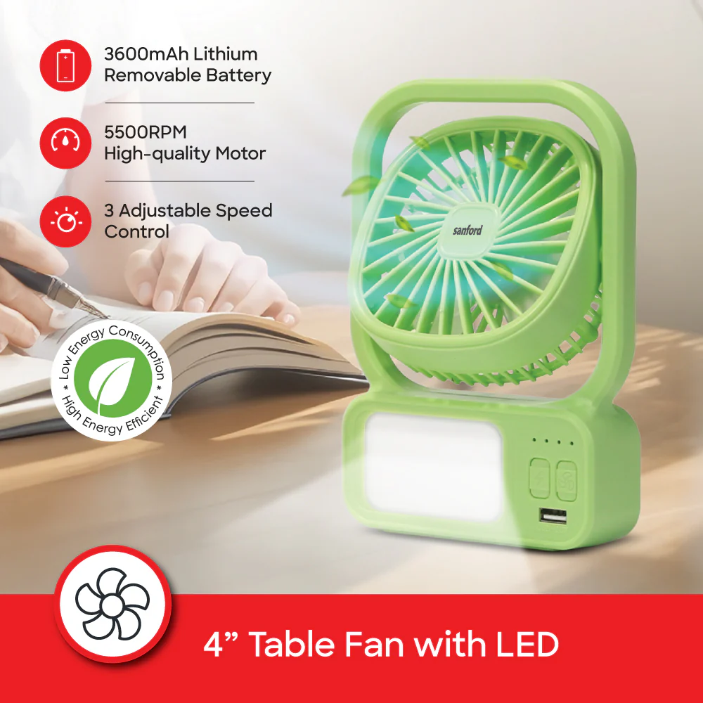 Sanford Rechargeable Table Fan SF6658RTF