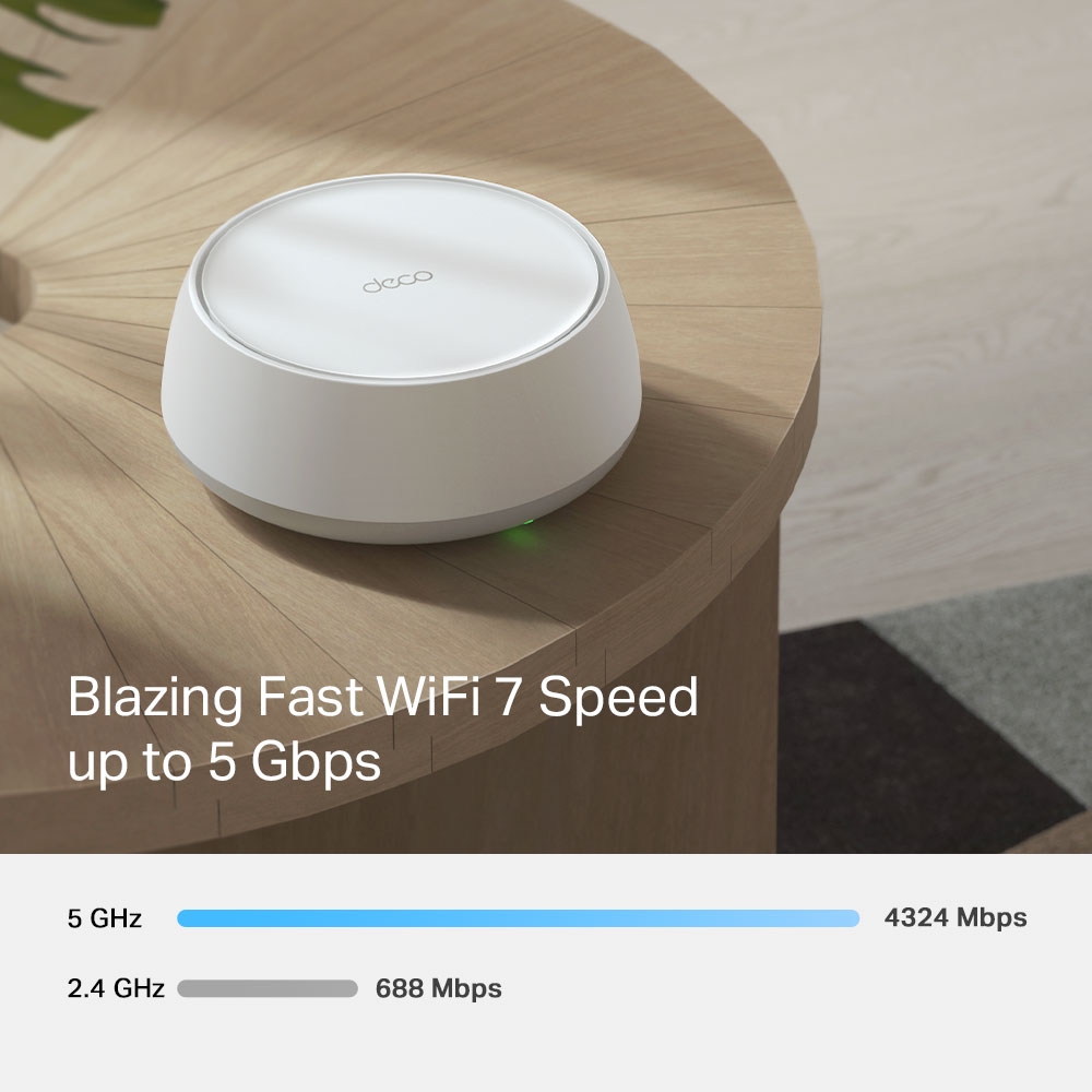 TP-Link Deco BE25 (1-Pack) Whole Home Mesh Wi-Fi 7 System BE3600