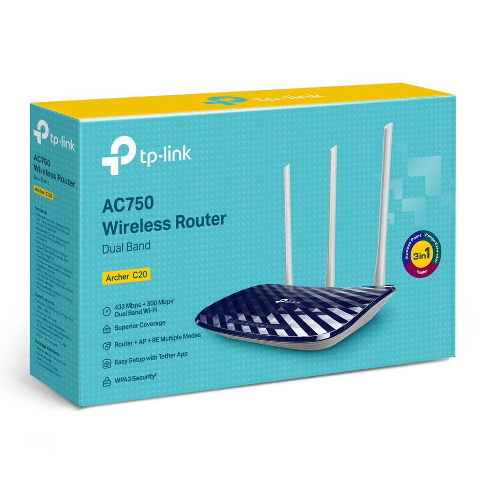 TP-Link Archer C20 AC750 Dual-Band Wi-Fi Router
