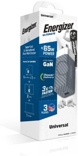 Energizer A65MU Silver 65W US Wall Charger