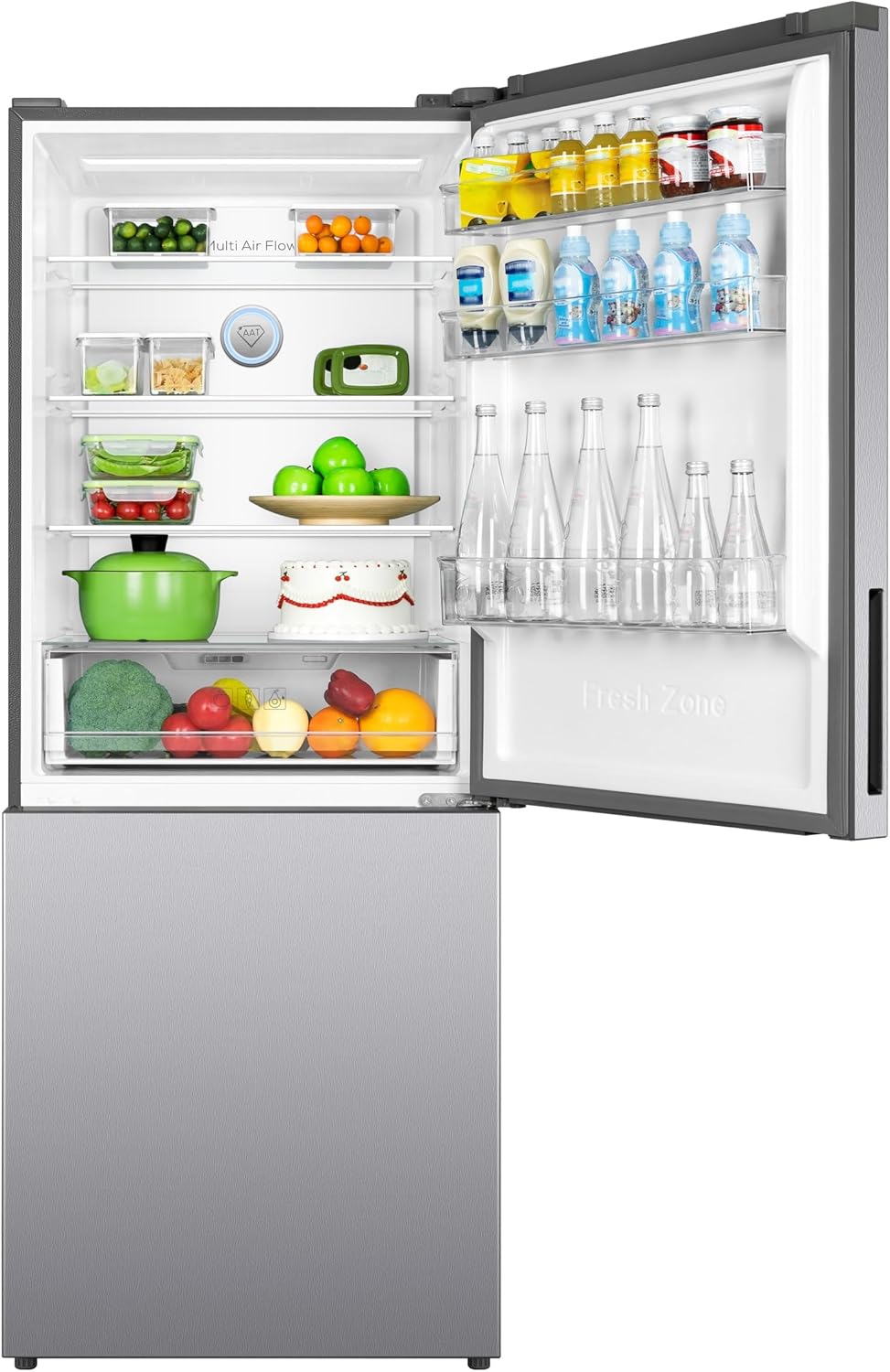 TCL P540BFN 540L Bottom Freezer Refrigerator – Inox, Inverter, No Frost