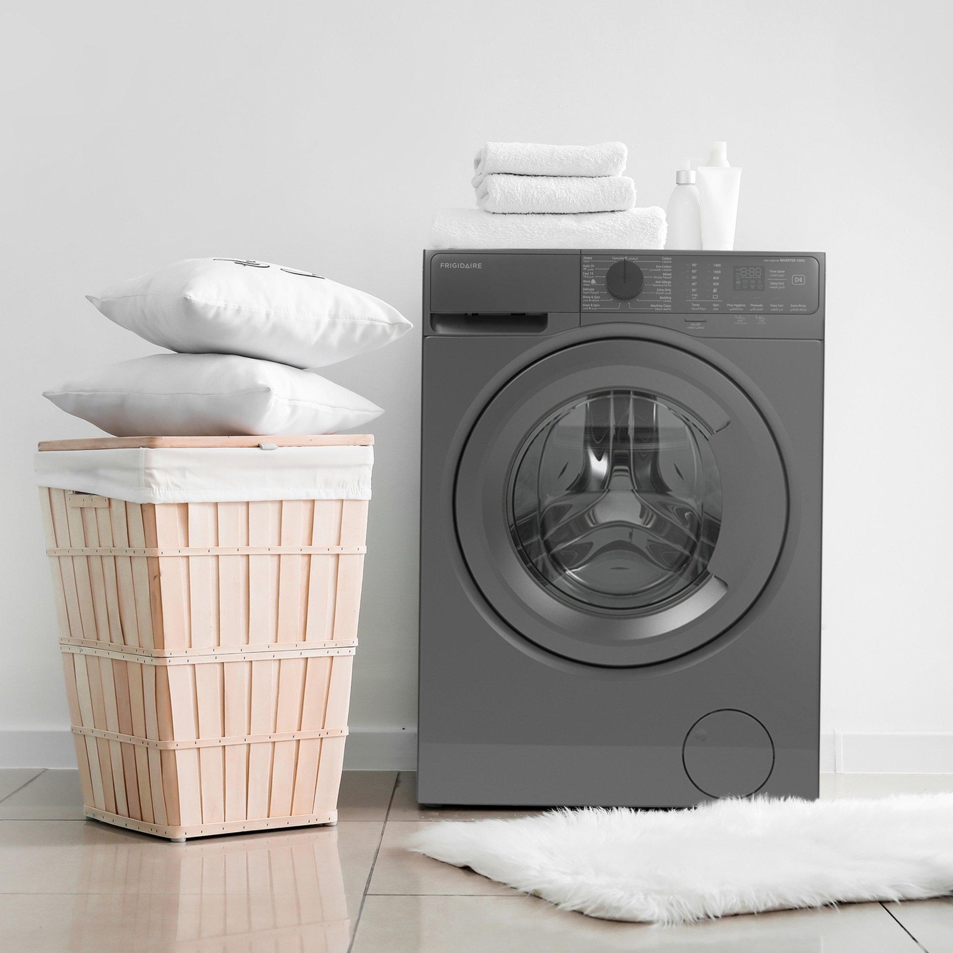 Frigidaire FWF1044M7SBFL 10Kg Front Load Washing Machine – Dark Silver, 1400RPM