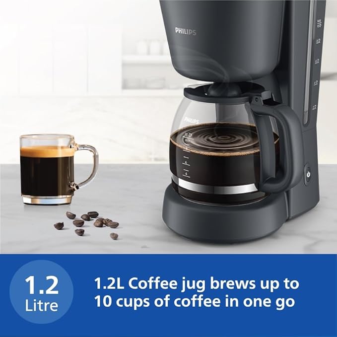 Philips Drip Coffee Maker 1000 Series HD7430/90 | Compact 0.6L Coffee Machine