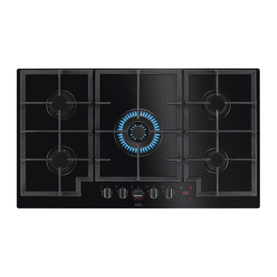 AEG Gas on Glass Hob HKB95451NB | 90cm | Built-in | Sleek Glass Design