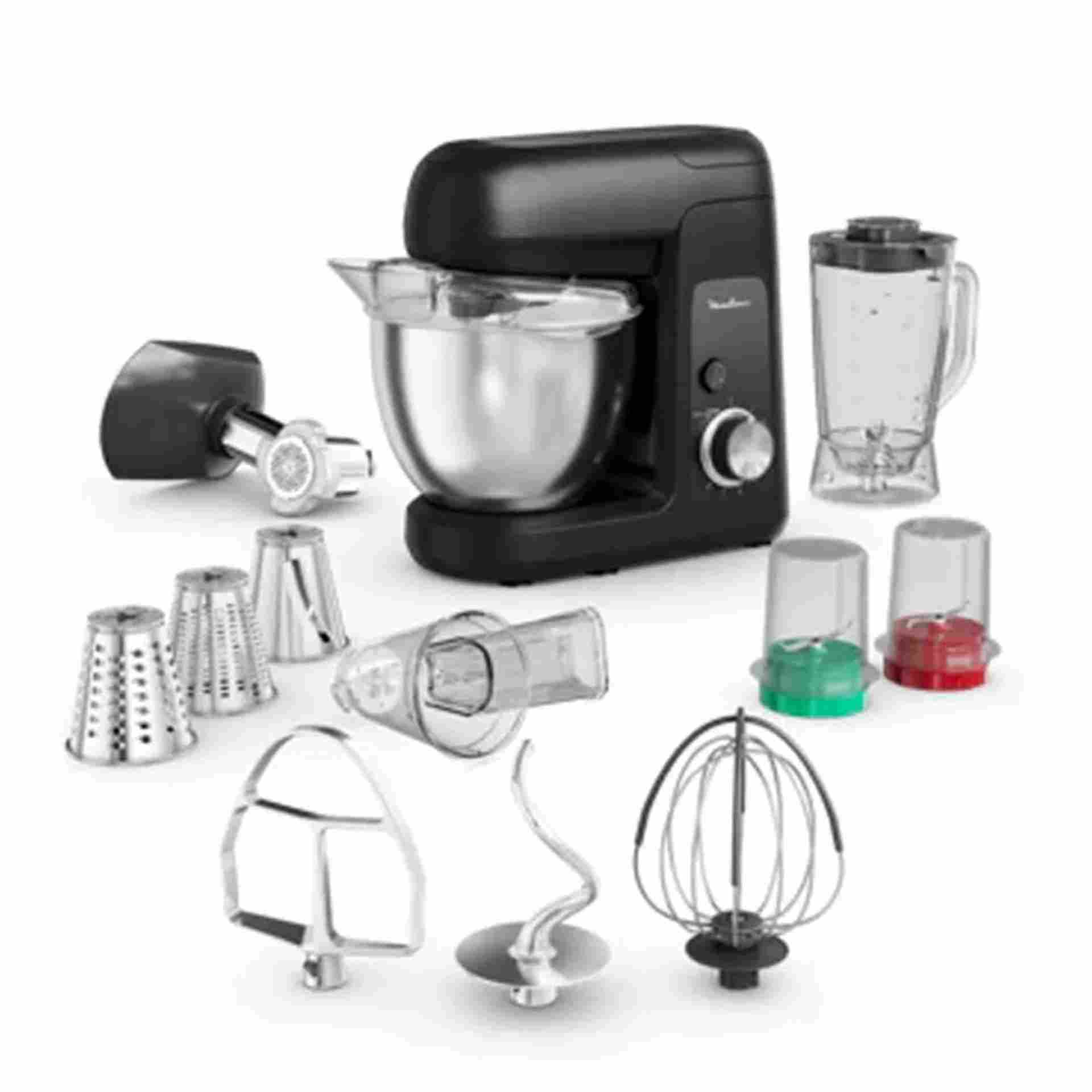 Moulinex Bake Partner Kitchen Machine QA525827 | 1100W | 4.6L Bowl | Blender, Meat Mincer, Chopper, Grinder & Slicer | 8 Speeds + Pulse