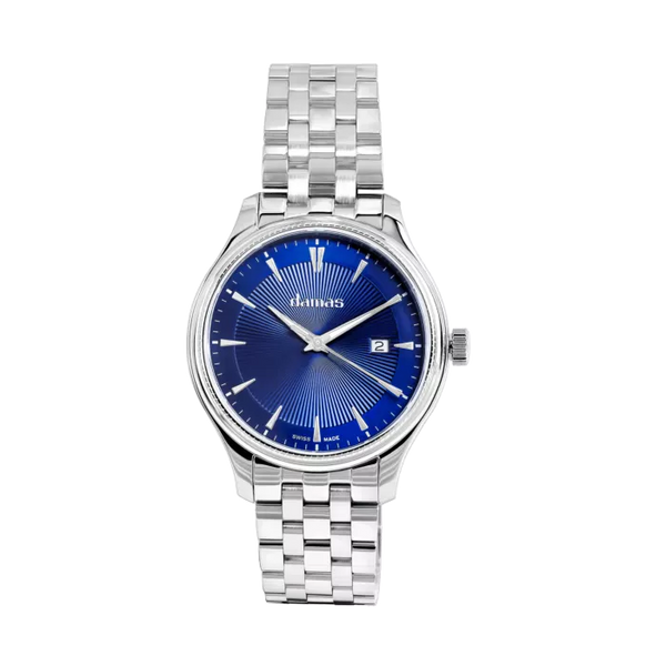 Damas Classic Gents Quartz Watch DCL-Q42-WT-SS-431 | 42mm | Swiss Quartz | Blue Dial | Steel Bracelet