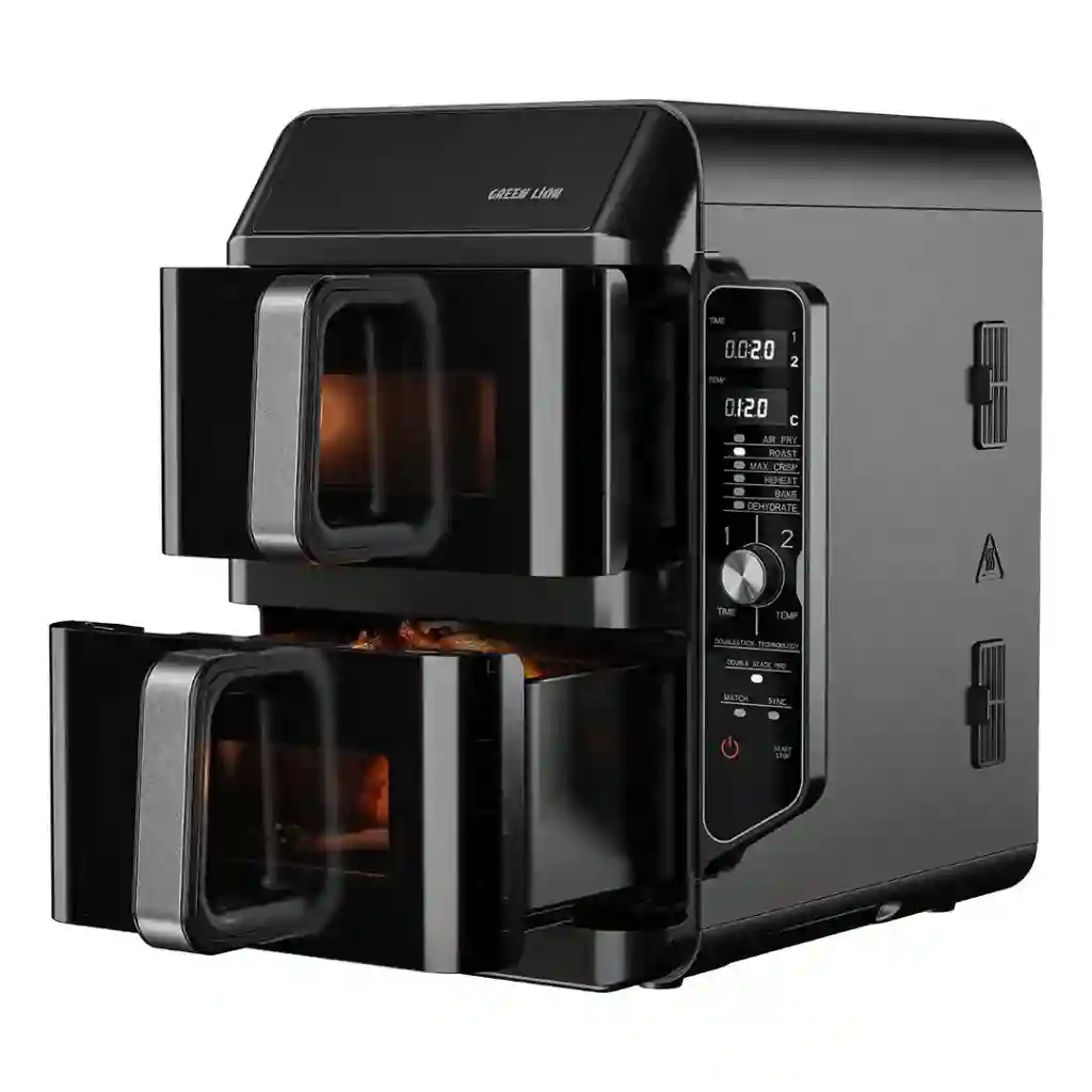 Green Lion Double Decker Pro Digital Air Fryer | Dual-Basket Healthy Cooking Appliance