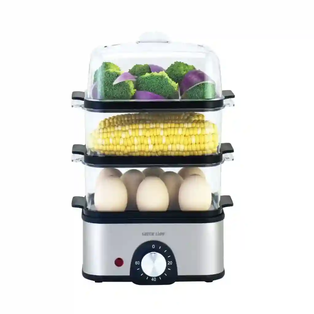 Green Lion 3-Tier Egg Cooker & Vegetable Steamer | Multi-Layer Healthy Cooking Appliance