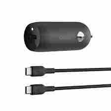 Belkin BoostCharge USB-C PD Car Charger 30W with 1M USB-C to USB-C Cable (BL-CC-USBC-A004-30W-CBL-CC / CCA004bt1MBK-B6)
