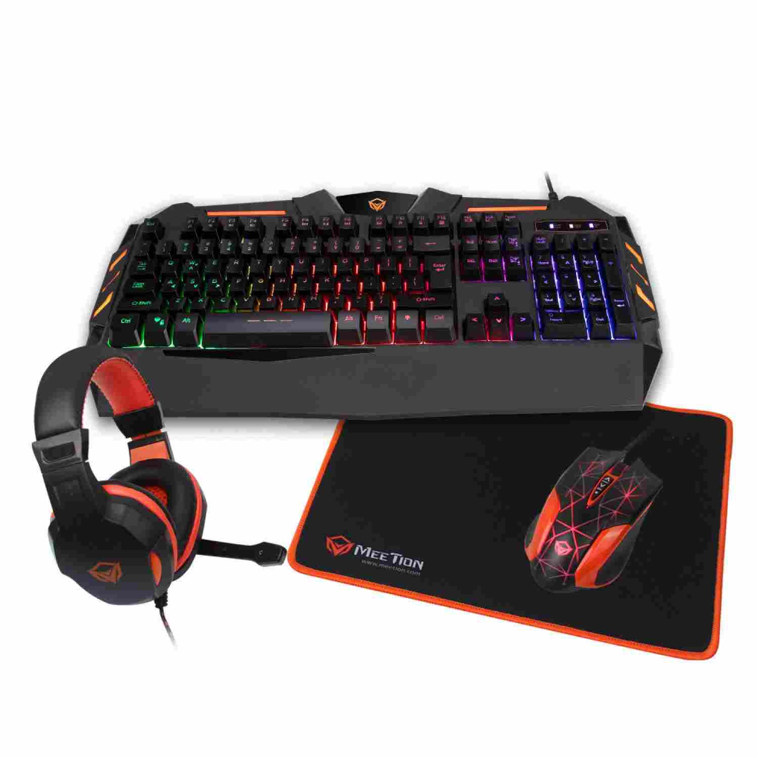 MeeTion MT-C500 4-in-1 Backlit Gaming Combo Kit – Keyboard, Mouse, Headphone & Mouse Pad