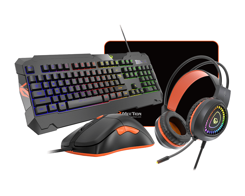 MeeTion MT-C505 Wired RGB Gaming Bundle – Keyboard, Headset, Mouse & Mouse Pad (Black)