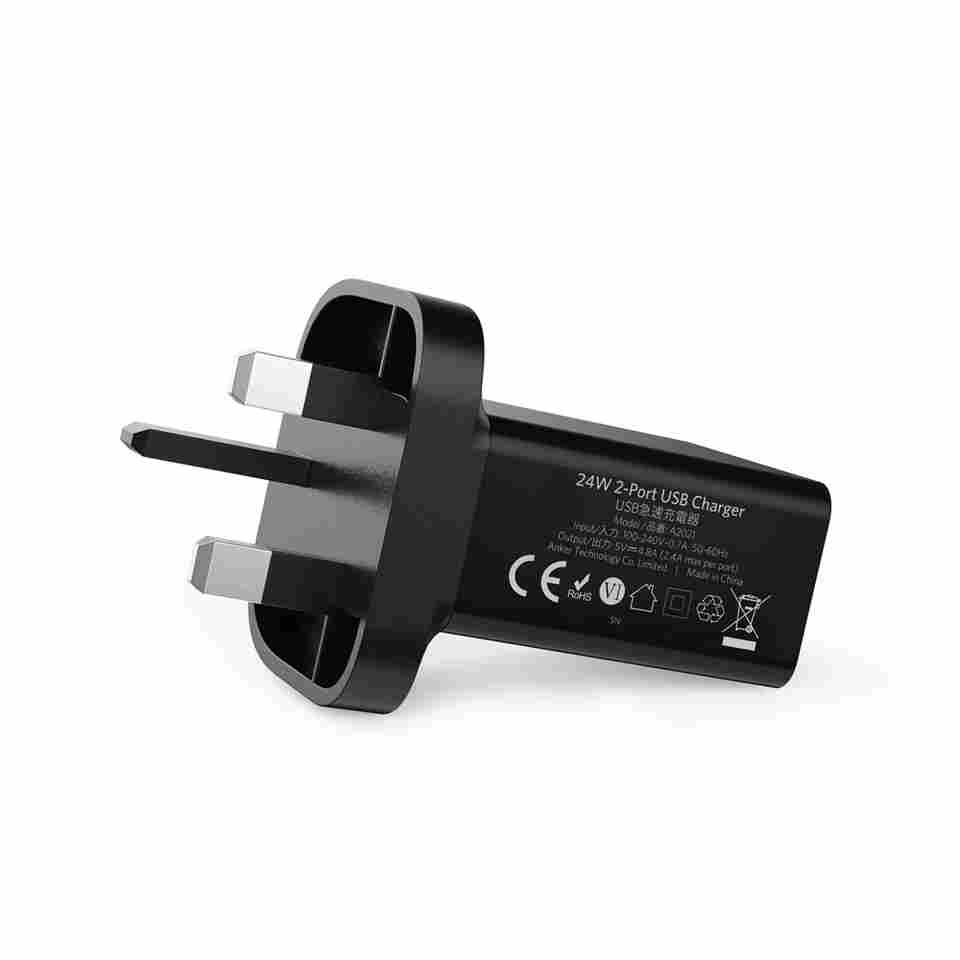 Anker 24W 2-Port USB Charger – Black