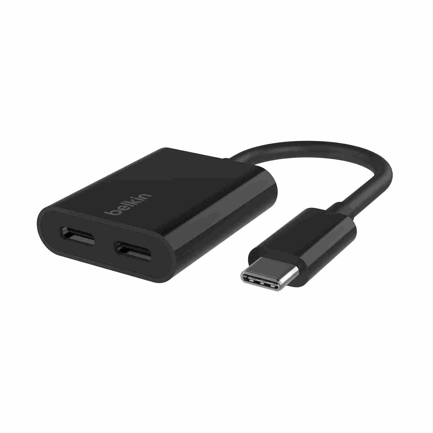 Belkin Rockstar USB-C Audio + Charger Adapter Black (F7U081BTBLK)