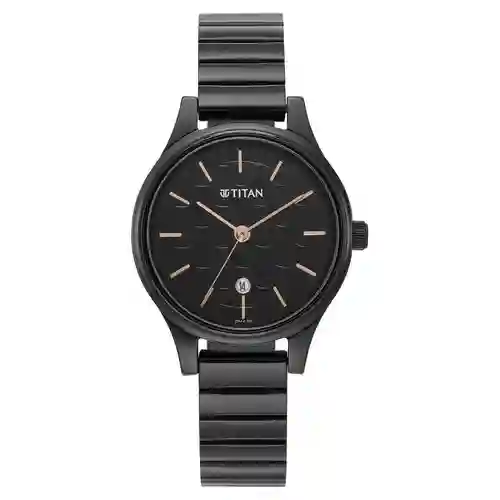 Titan Women Karishma Black Dial Metal Strap Watch