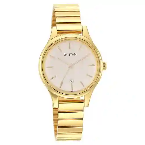 Titan Karishma Beige Dial Analog Stainless Steel Strap Watch for Women