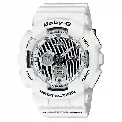 Casio Baby-G Ladies Analog-Digital Watch - BA-120WLP-7ADR | White Leopard Print Limited Edition Watch